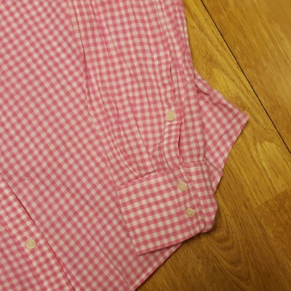 J Crew pink gingham button front shirt sz M - Picture 3 of 3